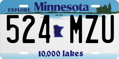 MN license plate 524MZU