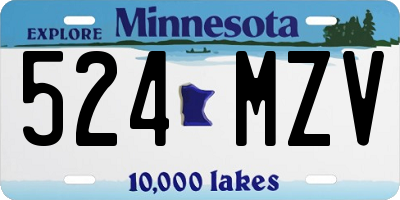 MN license plate 524MZV
