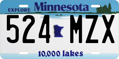 MN license plate 524MZX