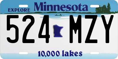 MN license plate 524MZY