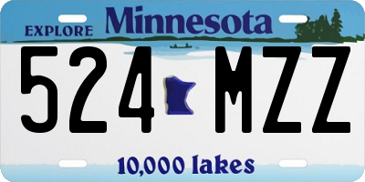 MN license plate 524MZZ