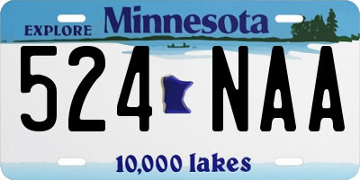 MN license plate 524NAA