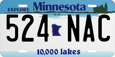 MN license plate 524NAC