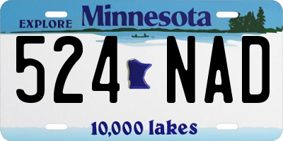 MN license plate 524NAD