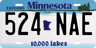 MN license plate 524NAE