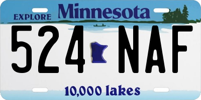MN license plate 524NAF