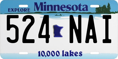 MN license plate 524NAI