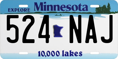 MN license plate 524NAJ