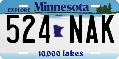 MN license plate 524NAK