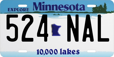 MN license plate 524NAL