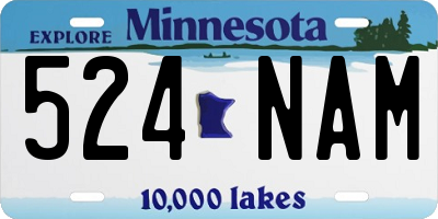 MN license plate 524NAM