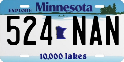 MN license plate 524NAN