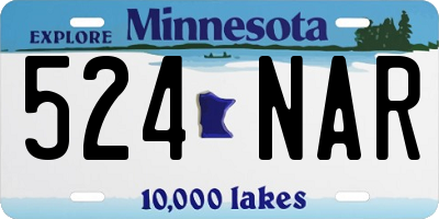 MN license plate 524NAR