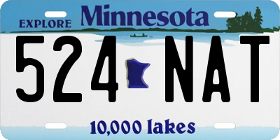 MN license plate 524NAT
