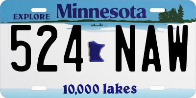 MN license plate 524NAW