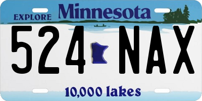 MN license plate 524NAX
