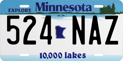 MN license plate 524NAZ