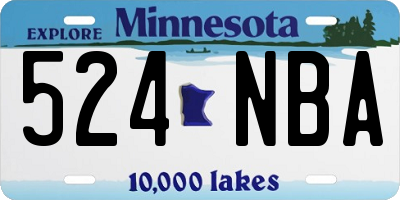 MN license plate 524NBA