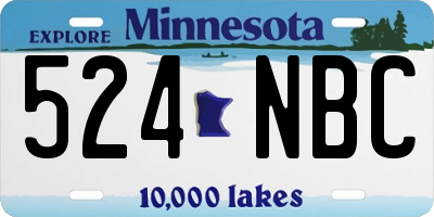 MN license plate 524NBC