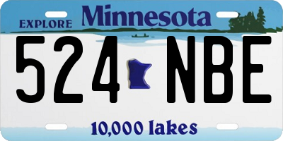 MN license plate 524NBE