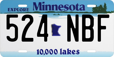 MN license plate 524NBF