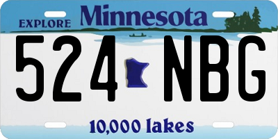 MN license plate 524NBG