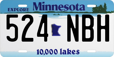 MN license plate 524NBH