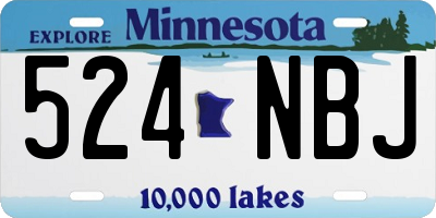 MN license plate 524NBJ