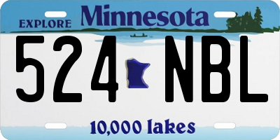 MN license plate 524NBL