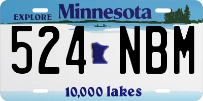 MN license plate 524NBM