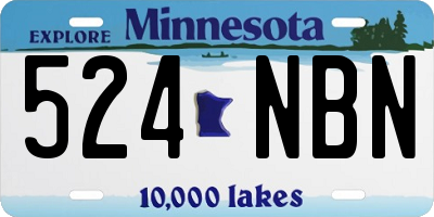 MN license plate 524NBN
