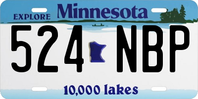 MN license plate 524NBP