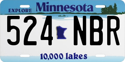 MN license plate 524NBR