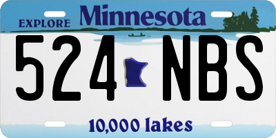 MN license plate 524NBS