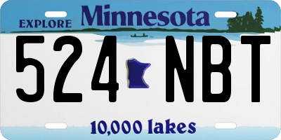 MN license plate 524NBT