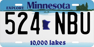 MN license plate 524NBU