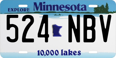 MN license plate 524NBV