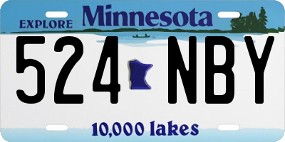MN license plate 524NBY