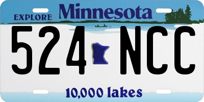 MN license plate 524NCC