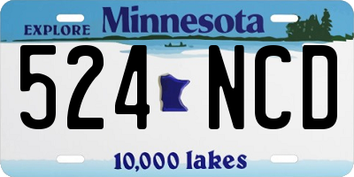 MN license plate 524NCD