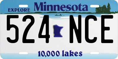 MN license plate 524NCE