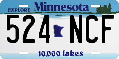 MN license plate 524NCF
