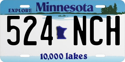 MN license plate 524NCH