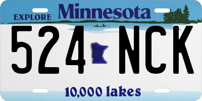 MN license plate 524NCK