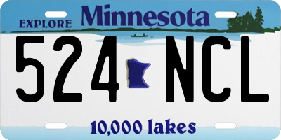 MN license plate 524NCL