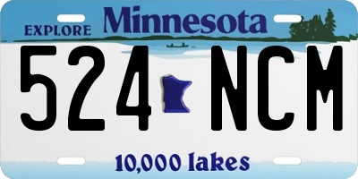 MN license plate 524NCM