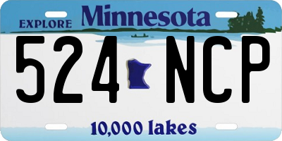 MN license plate 524NCP