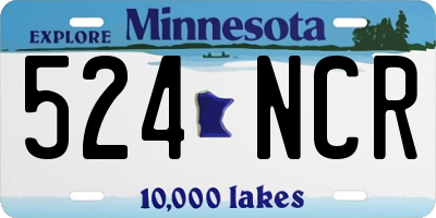 MN license plate 524NCR