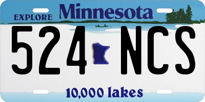 MN license plate 524NCS