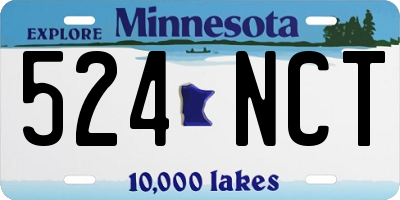 MN license plate 524NCT